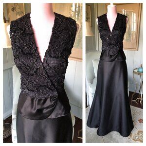 Lace Sequin Evening Top Blouse Wrap Shirt Evening Wear | Small/Medium